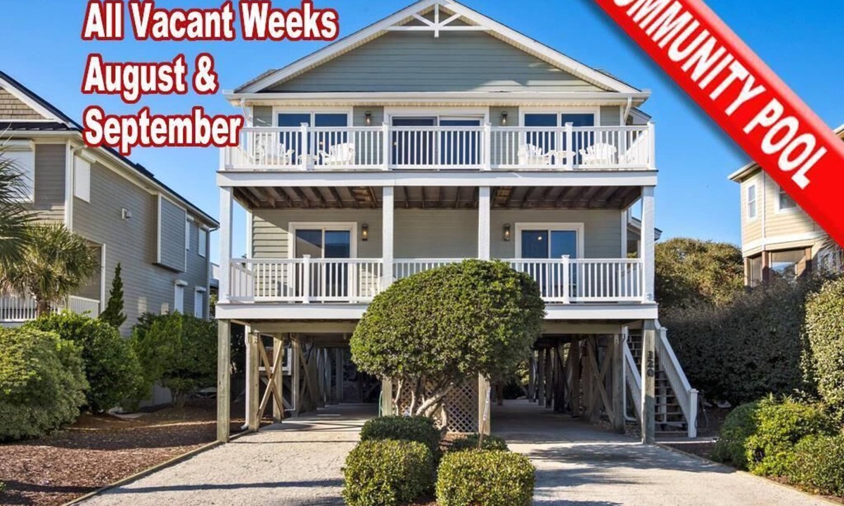 Village of Stump Sound House | 5BR Ocean View House on North Topsail Beach - Pool