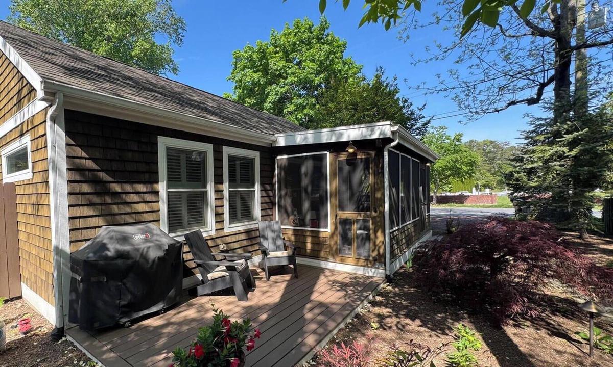 The Pines Cottage | Cozy Pines Cottage: 2BR, 1.5BA, Porch & Deck - Walk/Bike to Beach & Town!