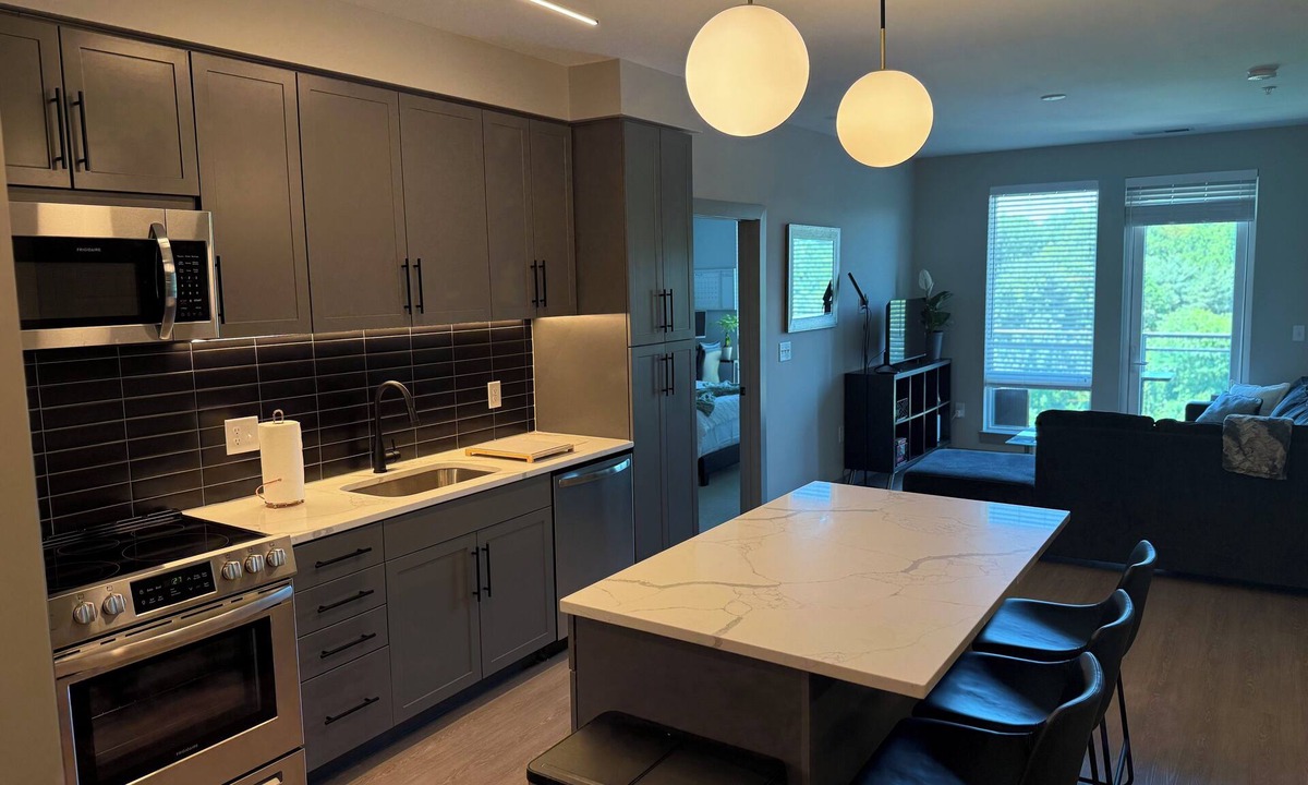 Town Center Apartment | Lux Modern apartment in Columbia with WiFi, balcony, sofa bed, pool and a gym!