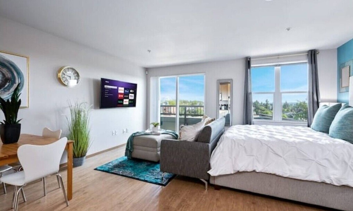 North Beacon Hill Apartment | Seattle Studio - Top-Floor Mt. Rainier Views - In-Unit W/D - Monthly