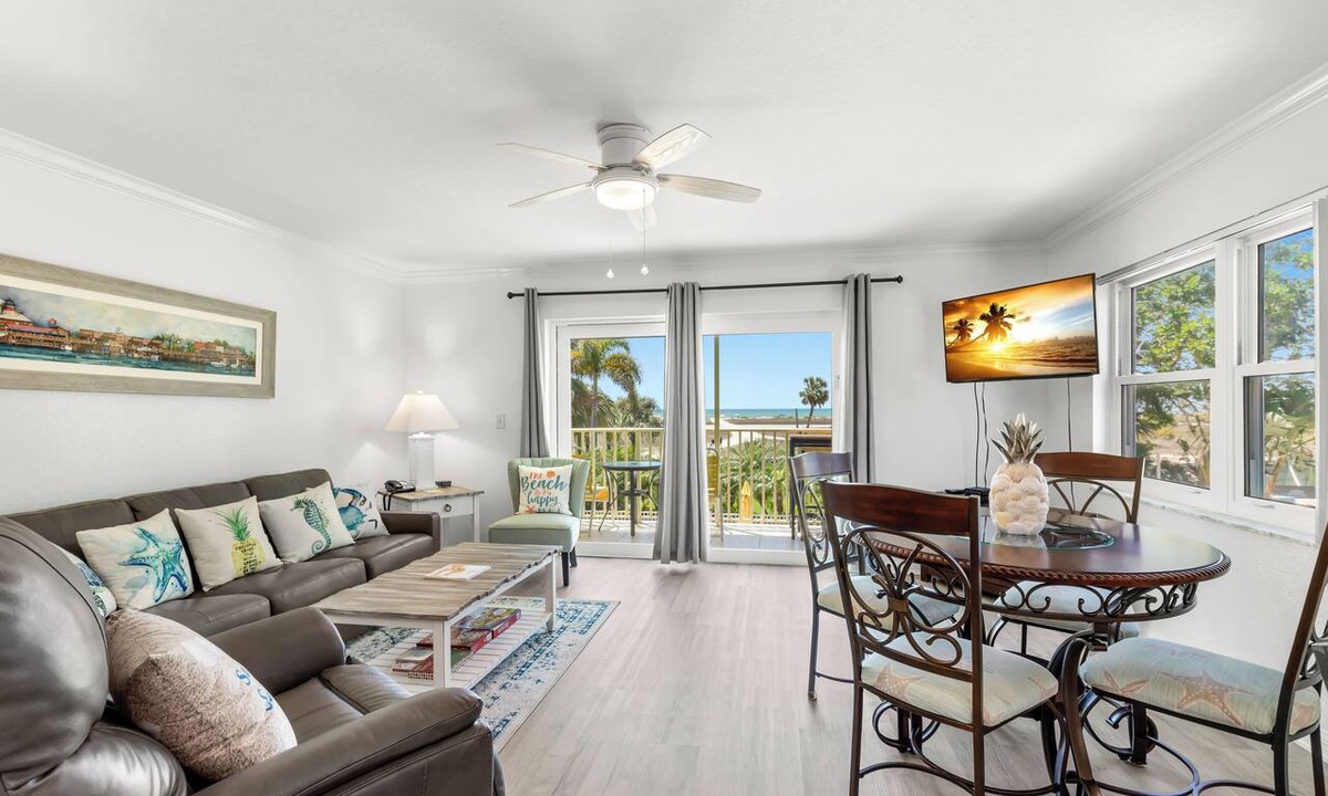 Treasure Island Condo | Treasure Island Beach Front Renovated with Great Sunsets South Beach 208