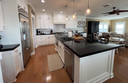 Pirates Beach West House | Amazing views of the gulf from the decks. Welcoming open floor plan.
