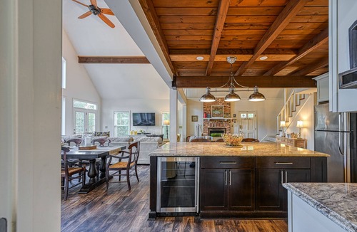 Morgan II House | Beautiful lakefront home with fireplace, deck, central AC, & washer/dryer