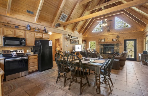 Branson Cedars Cabin | Charming Wood Log Cabin Private Hot Tub in Woods Wifi Fireplace Vaulted Ceilings Near Big Cedar