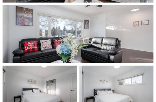 Southeast Calgary Villa | Executive family House New Air conditioner 19 minutes YYC 5 minutes Chinook Mall Walk to C Train Free Banff Park Pass 4 Bed rooms 4Queen Bed plus kids play Room