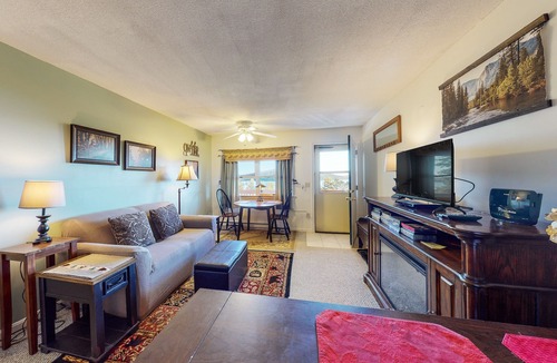 Rockwood Condo | Lake view condo overlooking Mt. Kineo with shared dock, balcony & fast WiFi