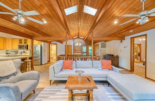 Blue Water House | Lakefront retreat w/private dock, fast WiFi, gas grill & central AC, dogs
