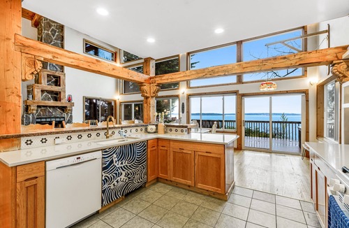 Alki House | Lovely, open home with water views, scenic deck, & 2 fireplaces - near Seattle