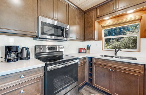 Gualala Cottage | Lower-level cottage with ocean views, fireplace, furnished deck, & internet