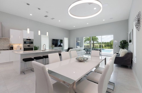 Reunion Villa | Modern Luxury Villa | 5BR, 5 Bath Luxe Home w/Private Pool, Arcade, and Theater Near Disney