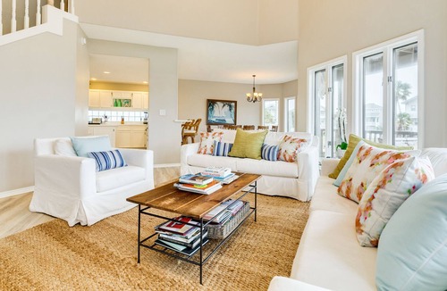 Pirates Beach West House | Pirivate Beachside Home w/ Gulf Views, Wrap-Around Deck, Bright & Airy Interior