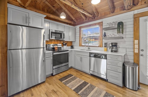 Indian Point Cabin | Resort Cabin w/Firepit, Spacious Deck & Outdoor TV - 2 Miles to SDC