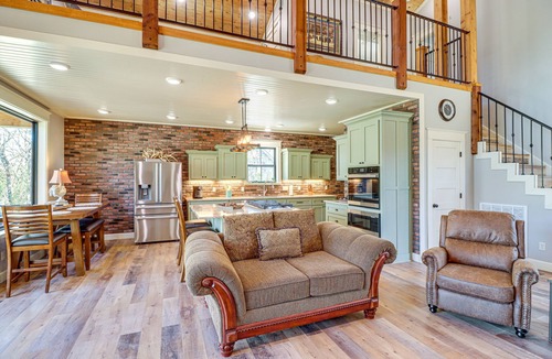 Boswell Cabin | Riverfront Mountain View Cabin w/Deck & Grill!