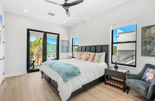 Cocoa Beach Villa | Salty Serenity Villa - New Luxe Escape with Hot Tub Spa & Rocket Views - Walk to Beach