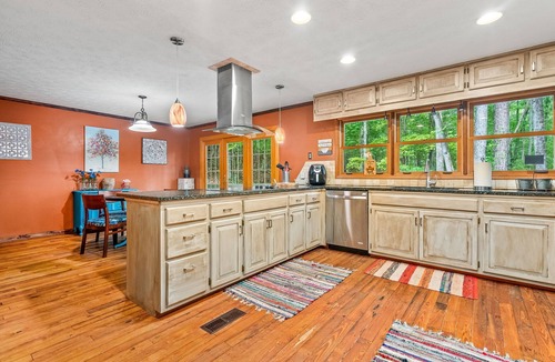 LaGrange House | Serene Lakefront Home: Private Dock, Expansive Decks, Game Room & Nature Views