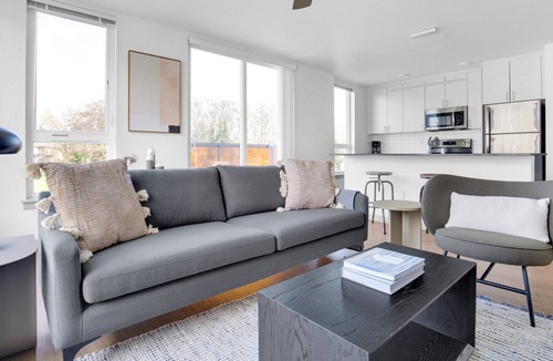 Columbia City Apartment | Sleek Columbia City 2BR w/ W/D & Gym, steps to Light Rail, by Blueground
