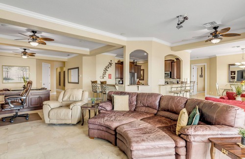 Titusville House | Space Coast Luxury Estate with Heated Infinity Pool, Hot Tub & Fitness Center
