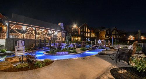Indian Point House | WaterMill Cove Resort Luxury Lakefront Villa By Silver Dollar City Theatre Room POOL Lazy River