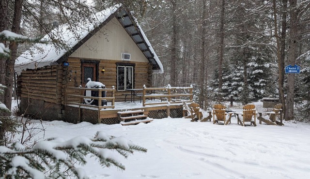 4 - Prunier : Chaleureux chalet en bois rond au bord de la belle Rivière Rouge