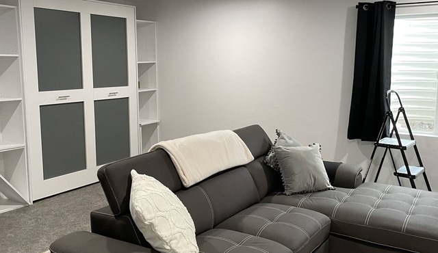 Basement APT. With queen Murphy bed Small refrigerator/microwave. Full bath