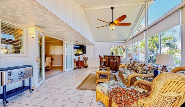 Canal-front, dog-friendly home with private pool and dock - snowbirds OK