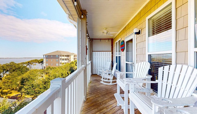 Coastal Condo with sound views and shared hot tub and pool
