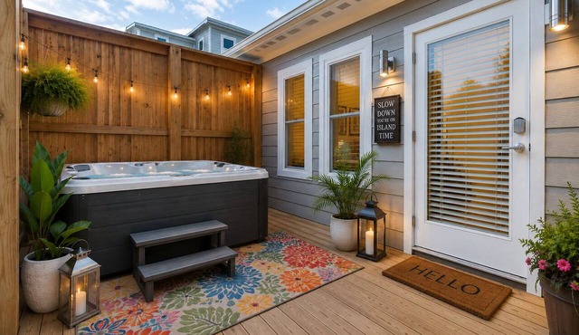 Cozy 1-bedroom cottage with HOT TUB/Walk to Beach !