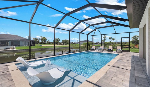 Luxury Waterfront Villa - Heated Pool, Private Dock & Designer Living