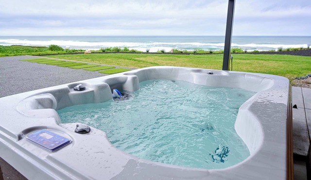 Modern Oceanfront Container Home with Hot Tub