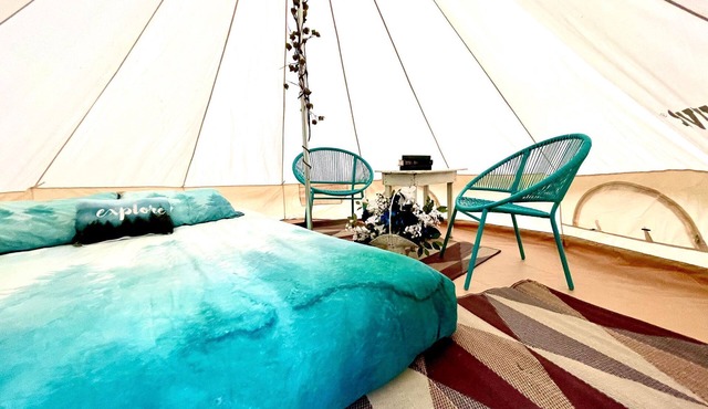 Orchard Bell Tent Glamping Site for Event Venue Rental, near Fredericton, NB