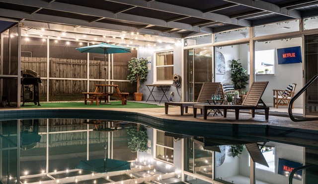 Solar Heated Pool Paradise/5mins 2 beach/Games/BBQ