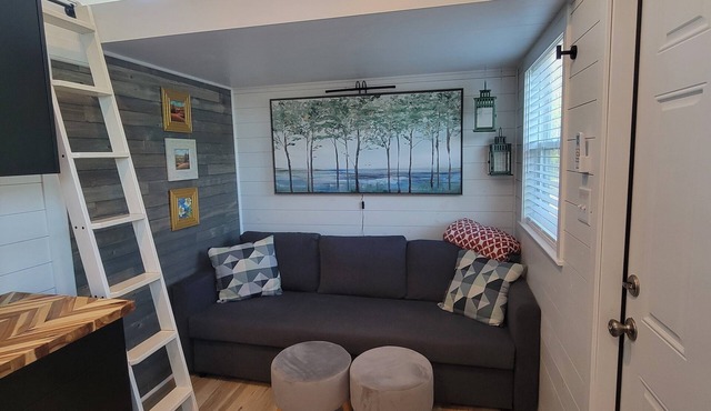 Tiny Home with outside lounging area, sleeps 4! Short drive to The Woodlands