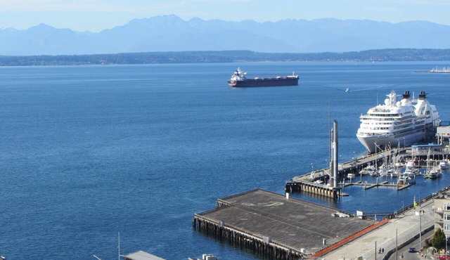 Water Views ~ 1 Blk to Pike Place Market, Walk to Stadiums, 2 King Beds